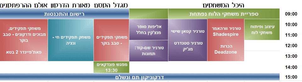 לוח זמנים דרקוניקון שישי